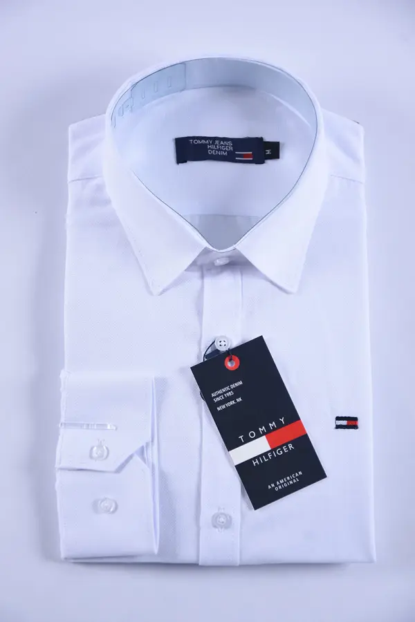 Chemise Tommy Oxford coton piqué ( Blanche )