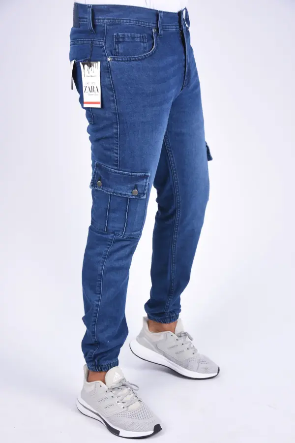 Jean cargo coupe droite resserré aux chevilles – Bleu – Z-ara-