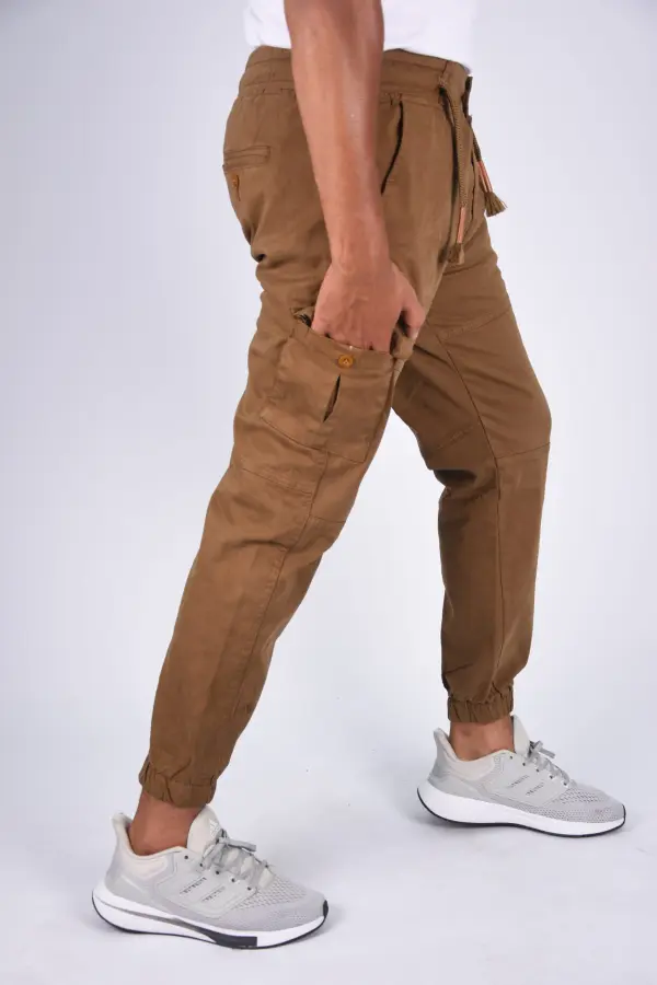 Pantalon jogger cargo En toile – Tabac