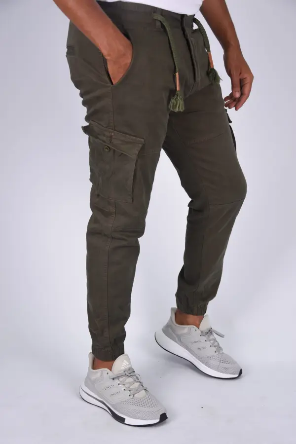 Pantalon jogger cargo En toile – Vert olive