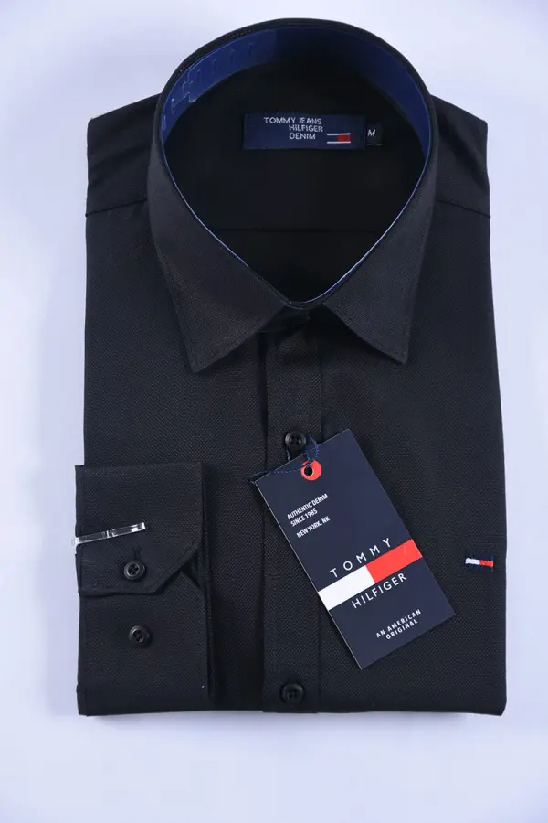 Chemise Tommy Oxford coton piqué ( Noir )